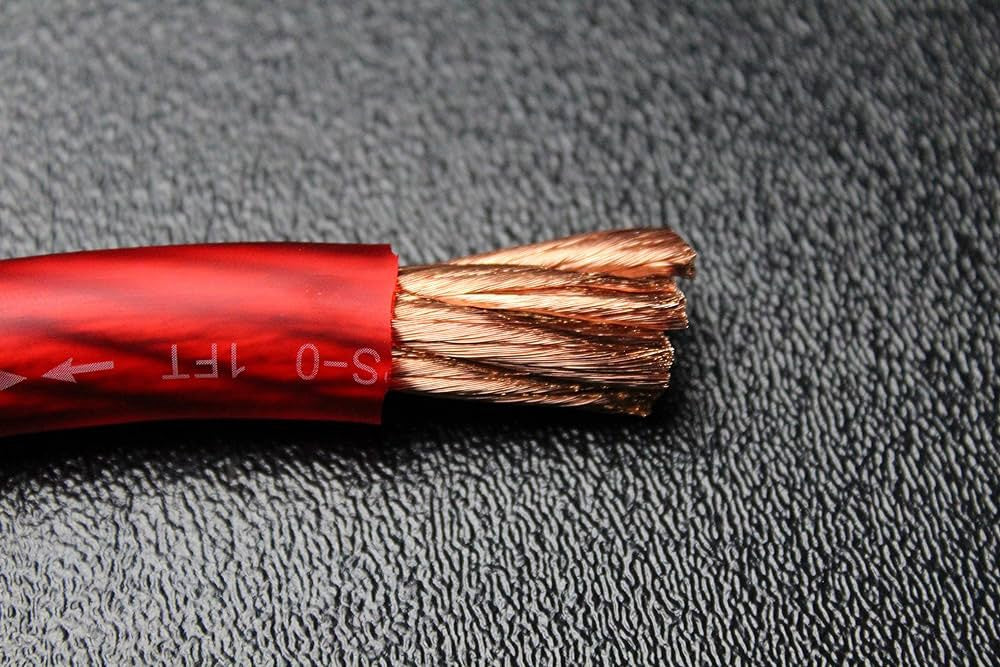 AUDIO PIPE Power Cable Car 0G PS-0-100 Yds Red Sold Per Yard