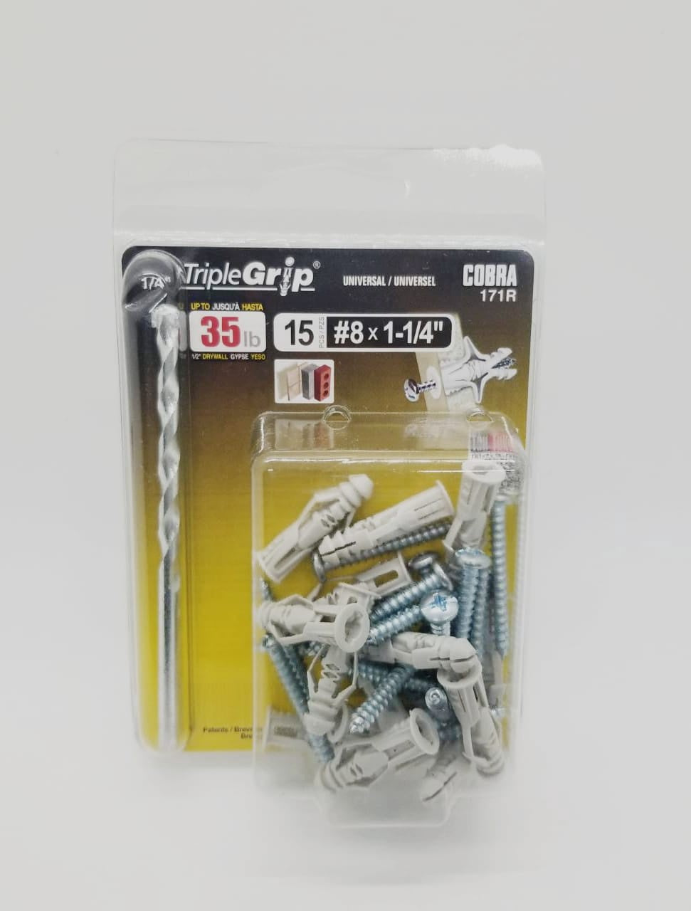 COBRA Anchors 171R Triple Grip #8 X 1-1/4" 35LB