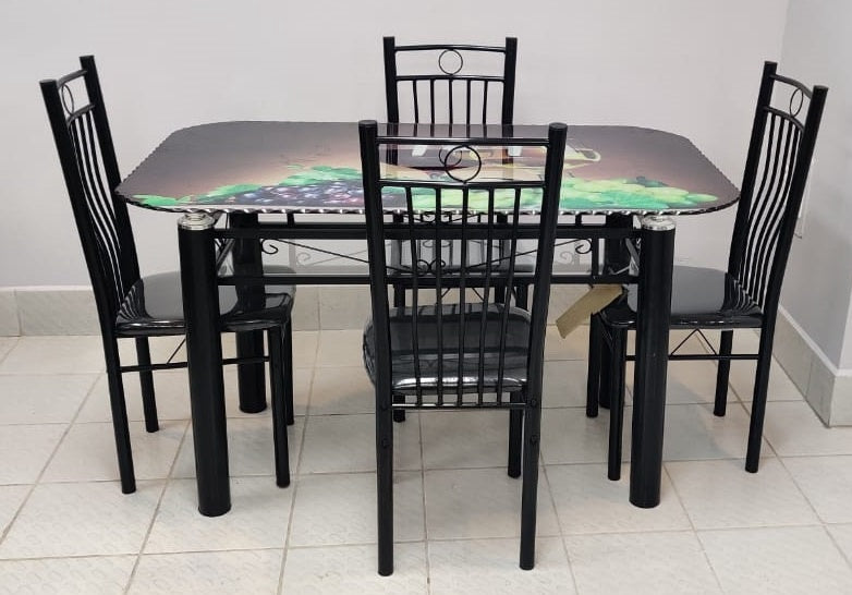 Glass Dining Table with 4 Chair Set H510