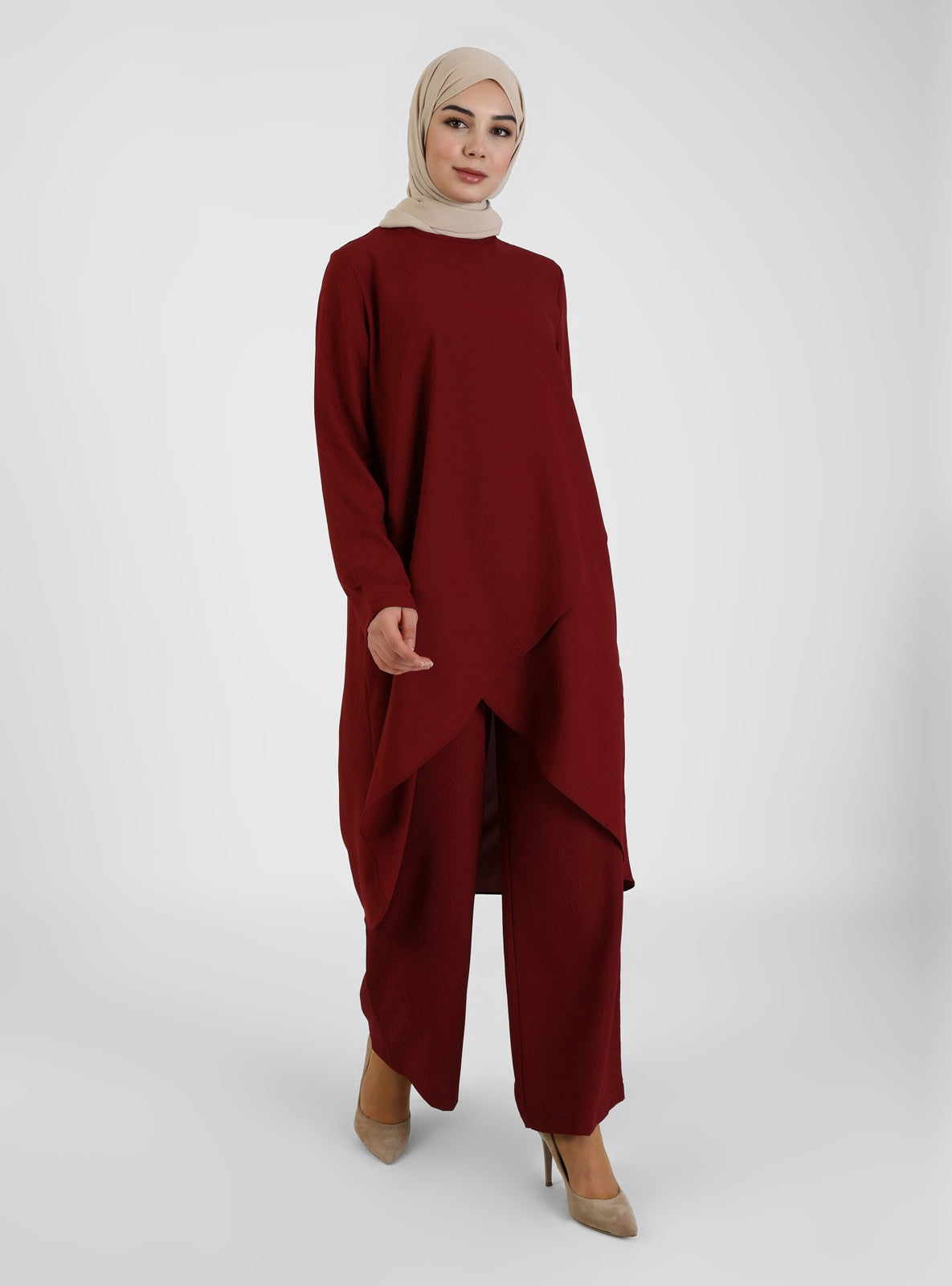 Pants Suit Burgandy