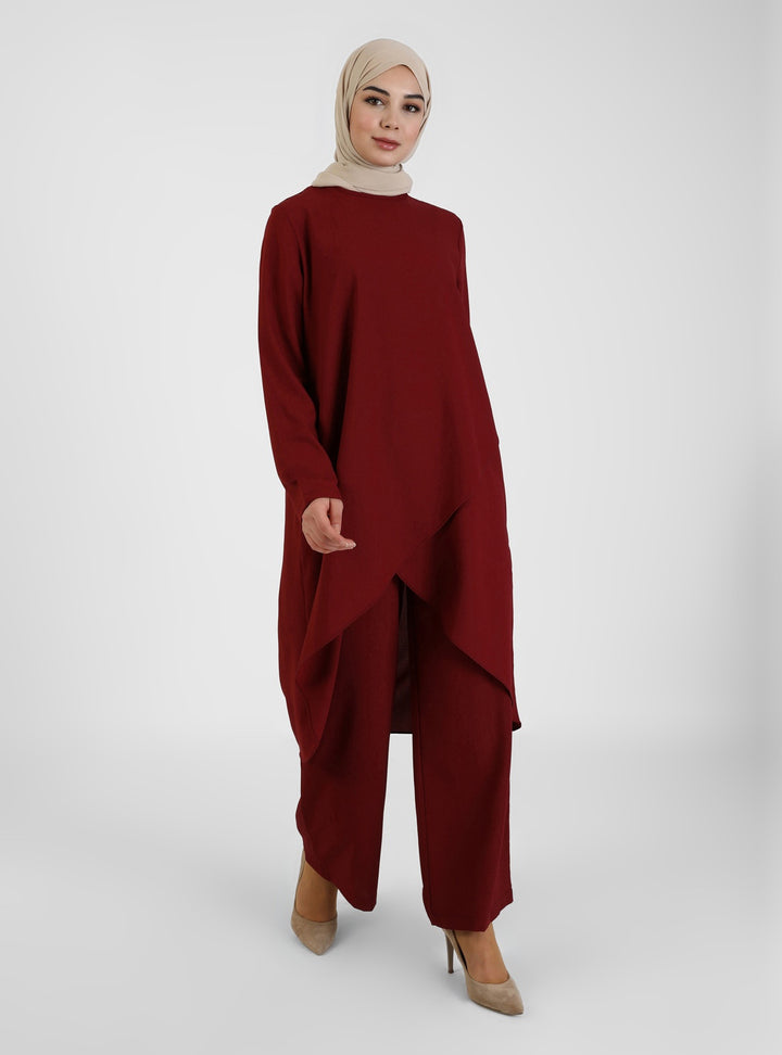 Pants Suit Burgandy