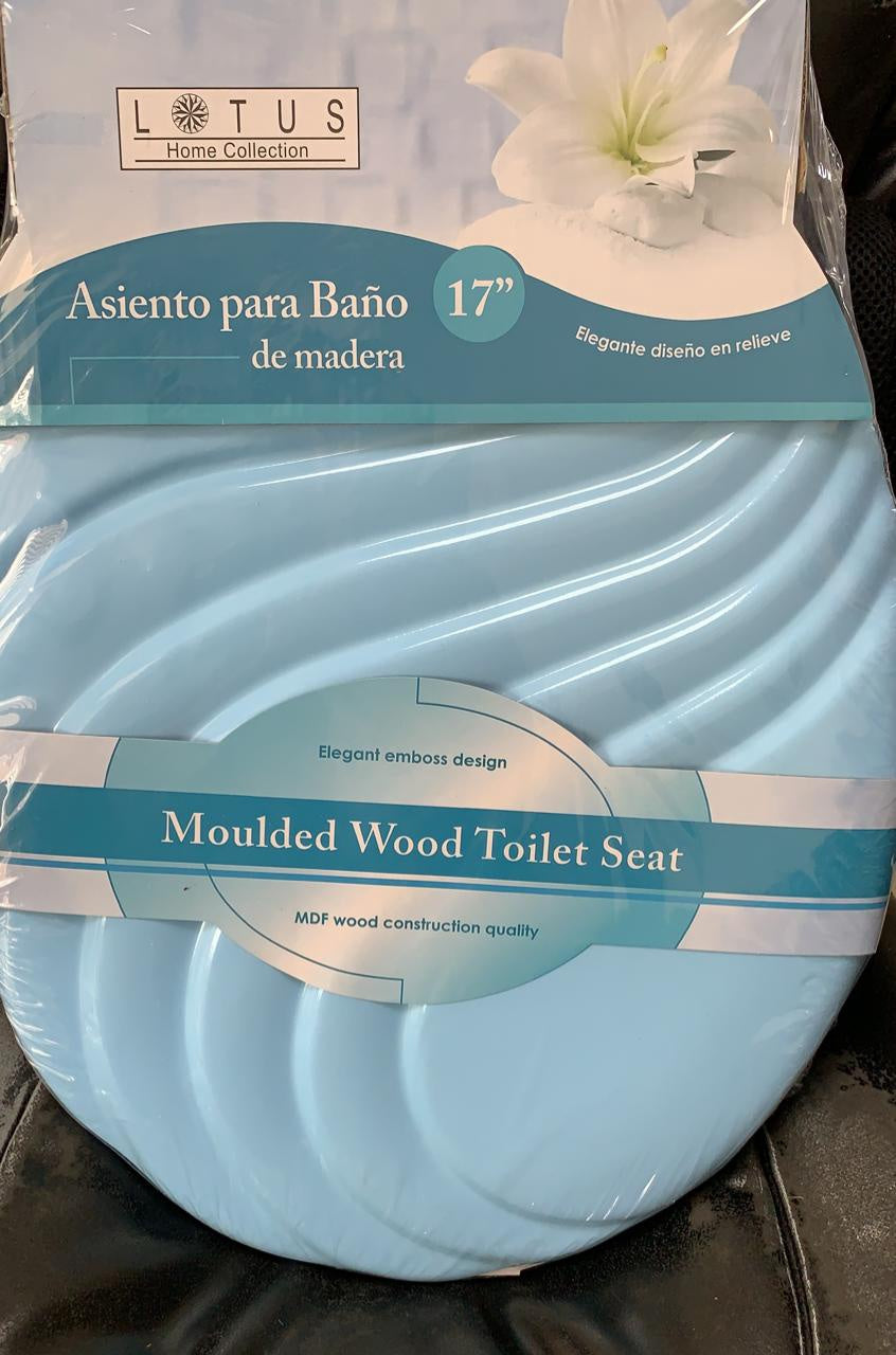 LOTUS Toilet Seat Wood #LT-7053LB W/WAVE Blue
