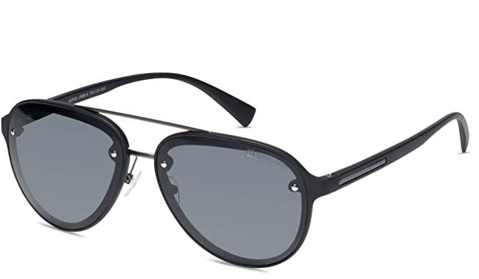ALPINESWISS Sunglasses Alpine Swiss Mens Polarized Aviator Lightweight 100% Uv 400 Protection Black