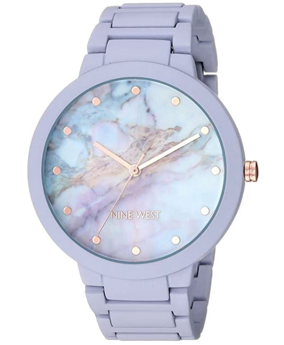 NINE WEST Watch Women's Rubberized Bracelet Lavender 2274MALV