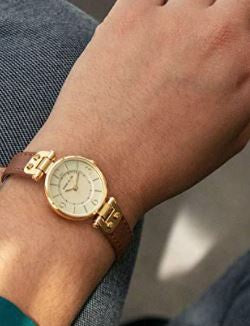 ANNE KLEIN Watch Women Leather Strap Brown 9442CHHY