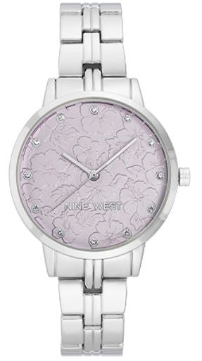 NINE WEST Watch Women's Genuine Crystal Accented Floral Dial Bracelet 2647LVSV