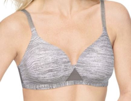 HANES Women Bra Oh So Light Foam Comfortflex Fit Wirefree Grey