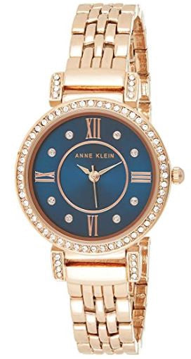 ANNE KLEIN Watch Women Crystal Accented Bracelet 2928NVRG