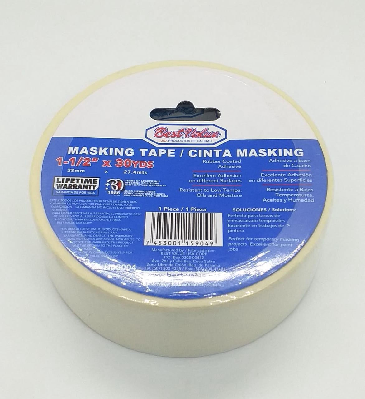 BEST VALUE Tape Masking 1 1/2" X 30YDS #H03004