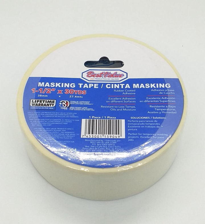 BEST VALUE Tape Masking 1 1/2" X 30YDS #H03004
