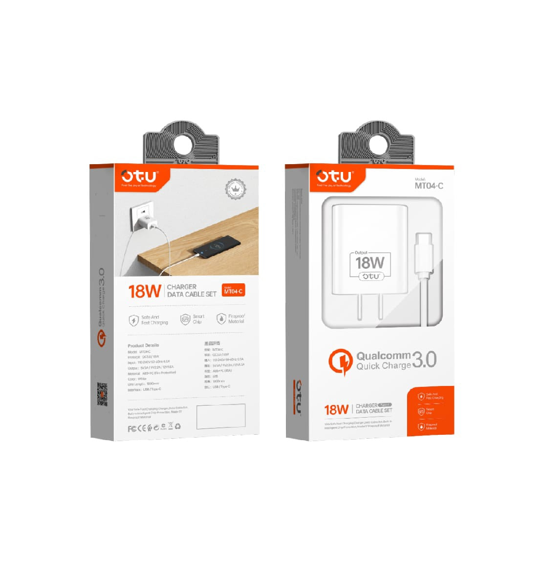 OTU Charger Cable USB MT04-V Micro 18W 3.0 Qualcomm Quick Charger