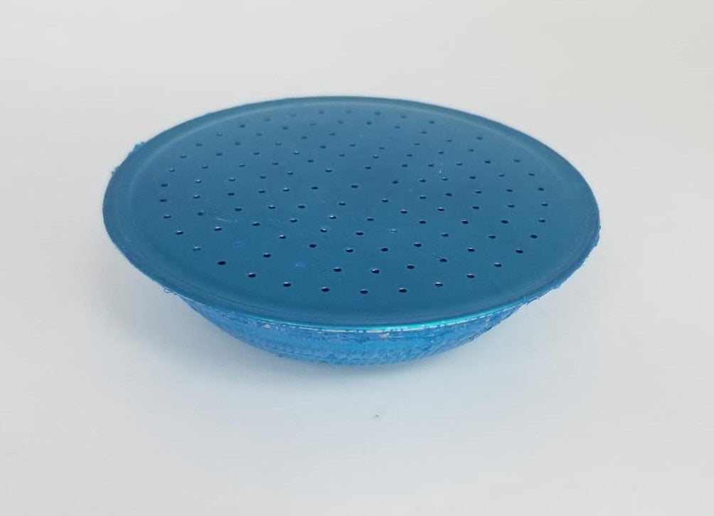 Shower Rose 1/2" X 3 1/2" Nickle Round Blue