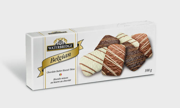 WATERBRIDGE Belgian Chocolate Butter Biscuit Thins 100G