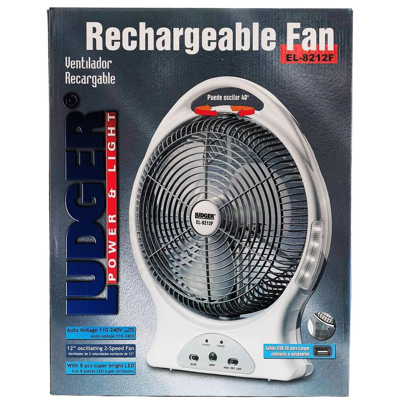 LUDGER Fan 12" Rechargeable EL-8212F
