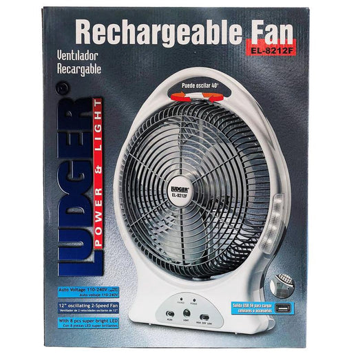 LUDGER Fan 12" Rechargeable EL-8212F