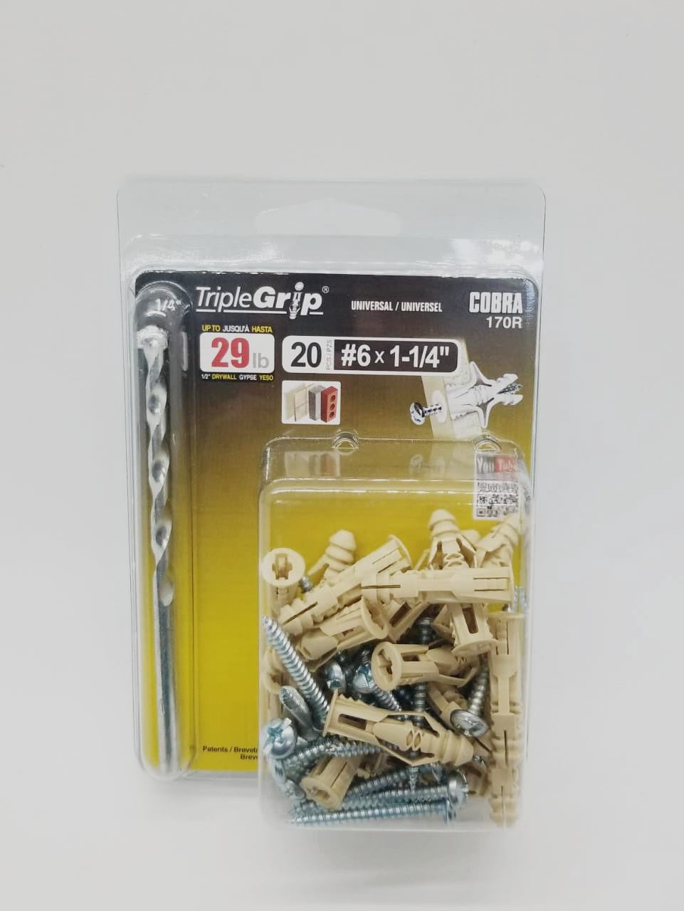 COBRA Anchors 170R Triple Grip #6 X 1-1/4" 29LB
