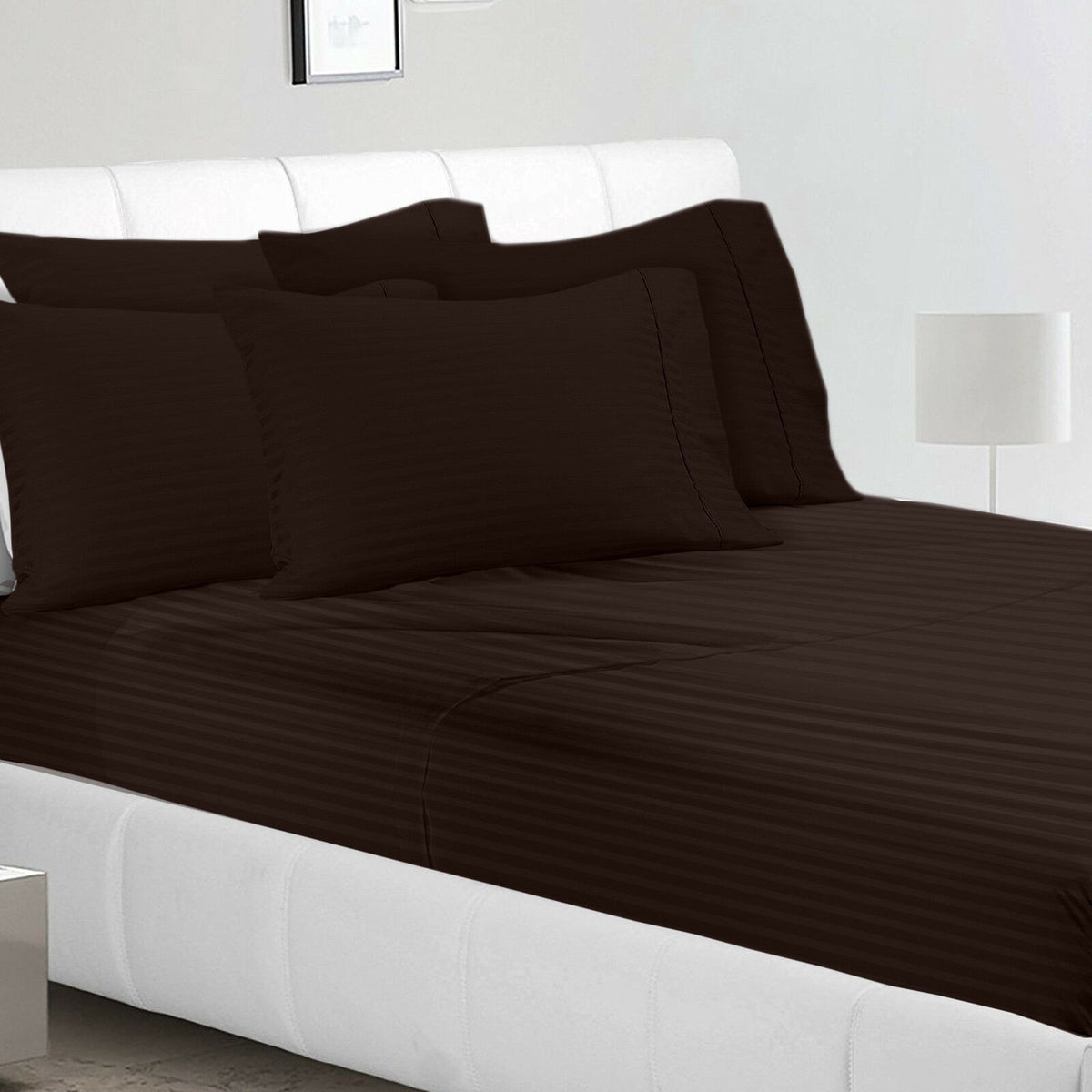 JENNIFER STEWART Bedsheet Set Queen 1800 Collection 6-PIECE Brown