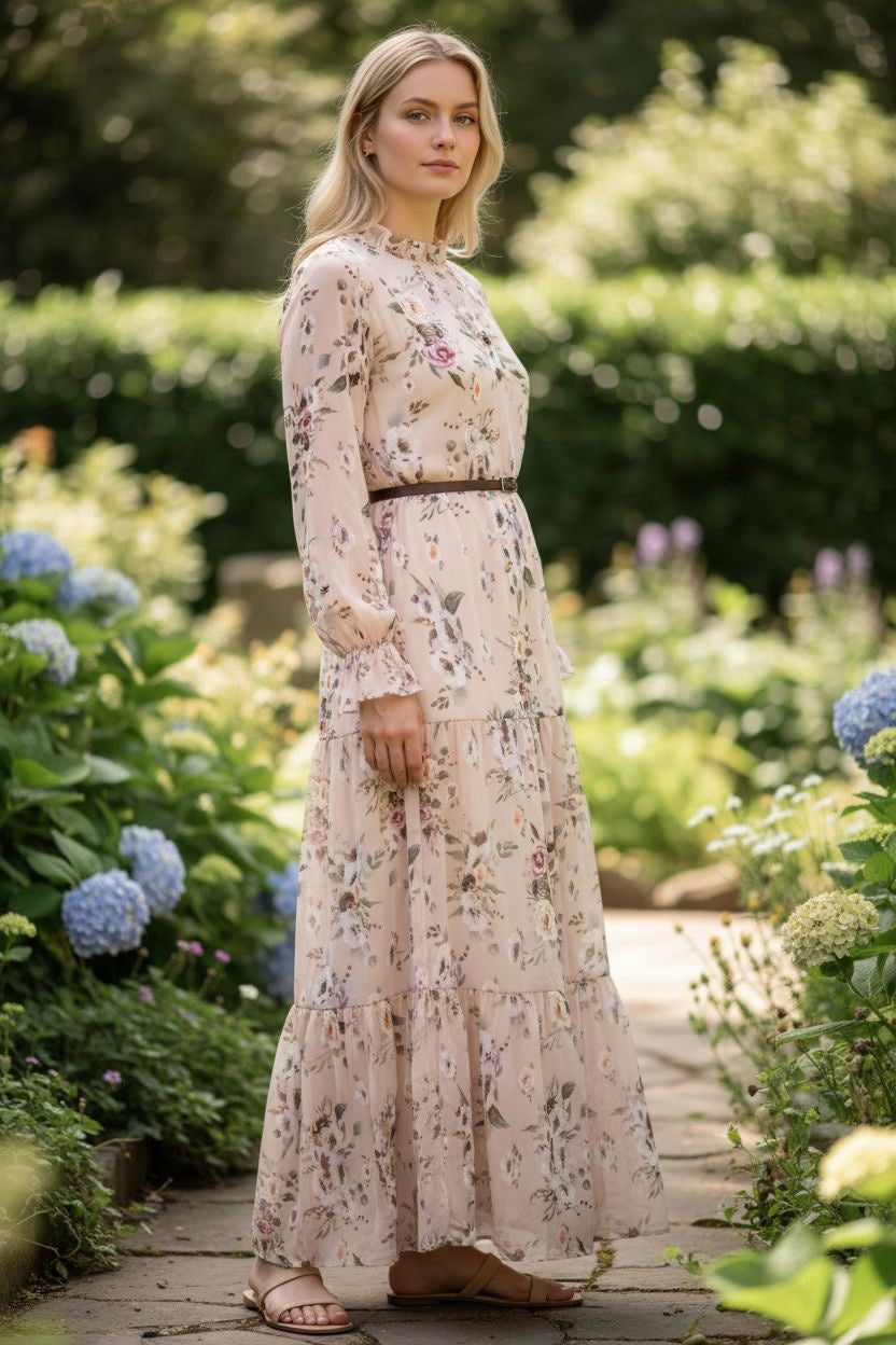 Dress Floral Lined Pink / Orange