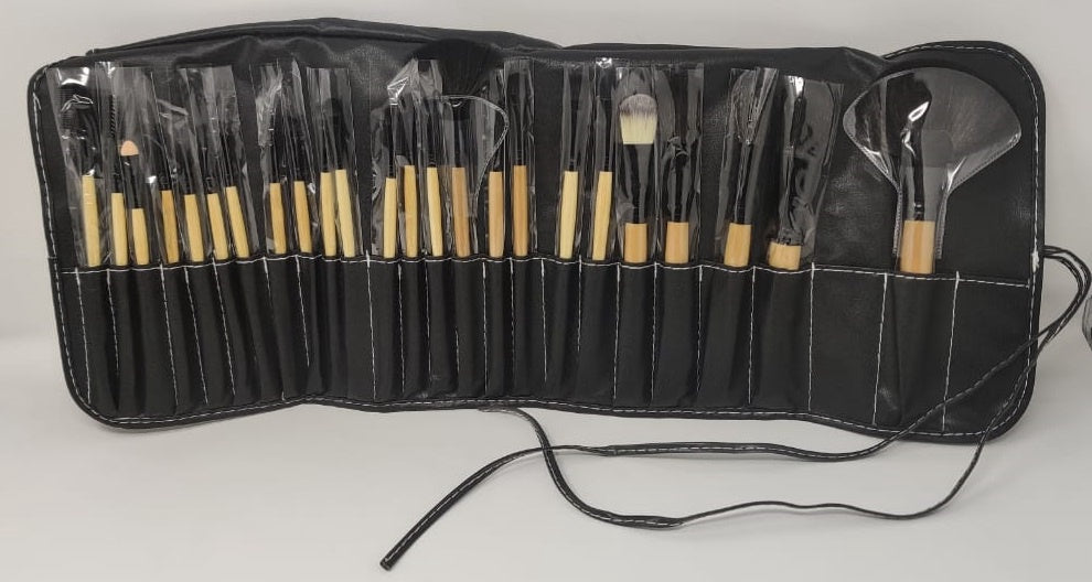 GENERIC Makeup Brush Set CF16 24PCS IN Black Leather Case