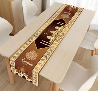 Eid / Ramadan Table Runner White / Brown / Blue
