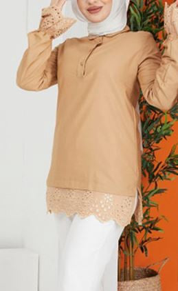 Top Tunic Lace Pink / Beige / Black
