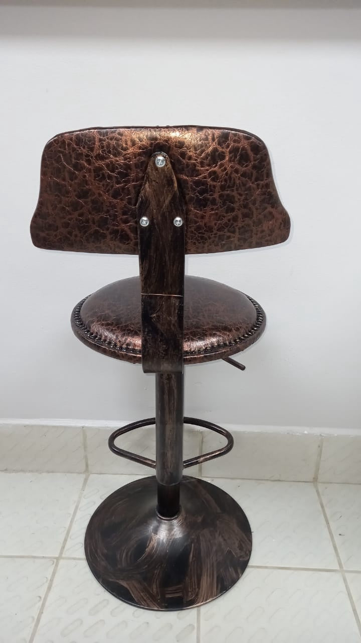 Bar Stool with Back Rest Brown