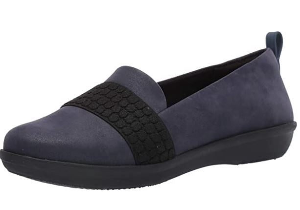 CLARKS Footwear Women Ayla Sloane Loafer Navy Synthetic Nubuck