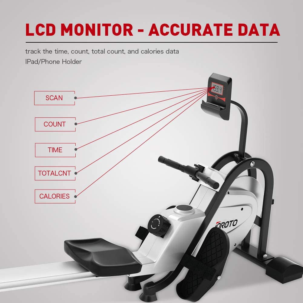 JOROTO Rowing Machine MR35 Magnetic Rowing with LCD Display 300LBS Weight Capacity Exercise Home Gym