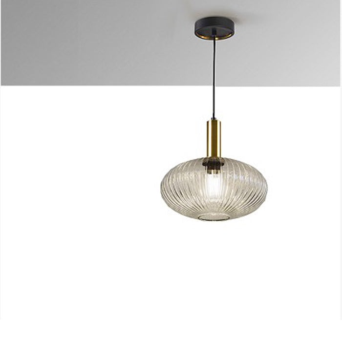 Light Fixture Pendant 1-BULB 11.8" Glass Grey LED