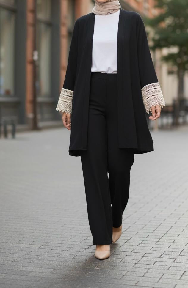 Pants Suit 2PC Set Brown / Black