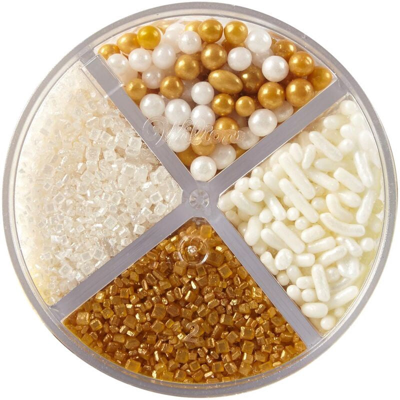 WILTON Baking Sprinkles Gold Mix 4 Cell 710-5337 3.8OZ 108G