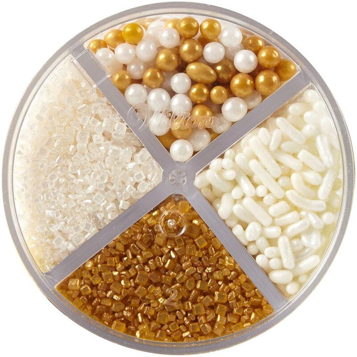 WILTON Baking Sprinkles Gold Mix 4 Cell 710-5337 3.8OZ 108G