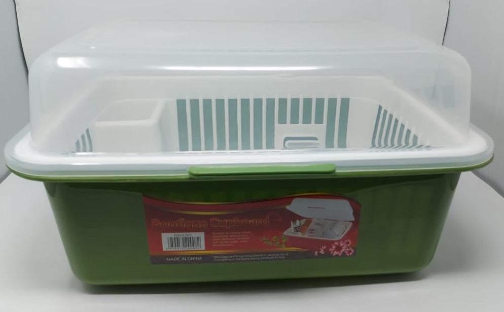 Dish Rack 1 Layer with Cover Plastic 6203 Boutique Cupboard Medium