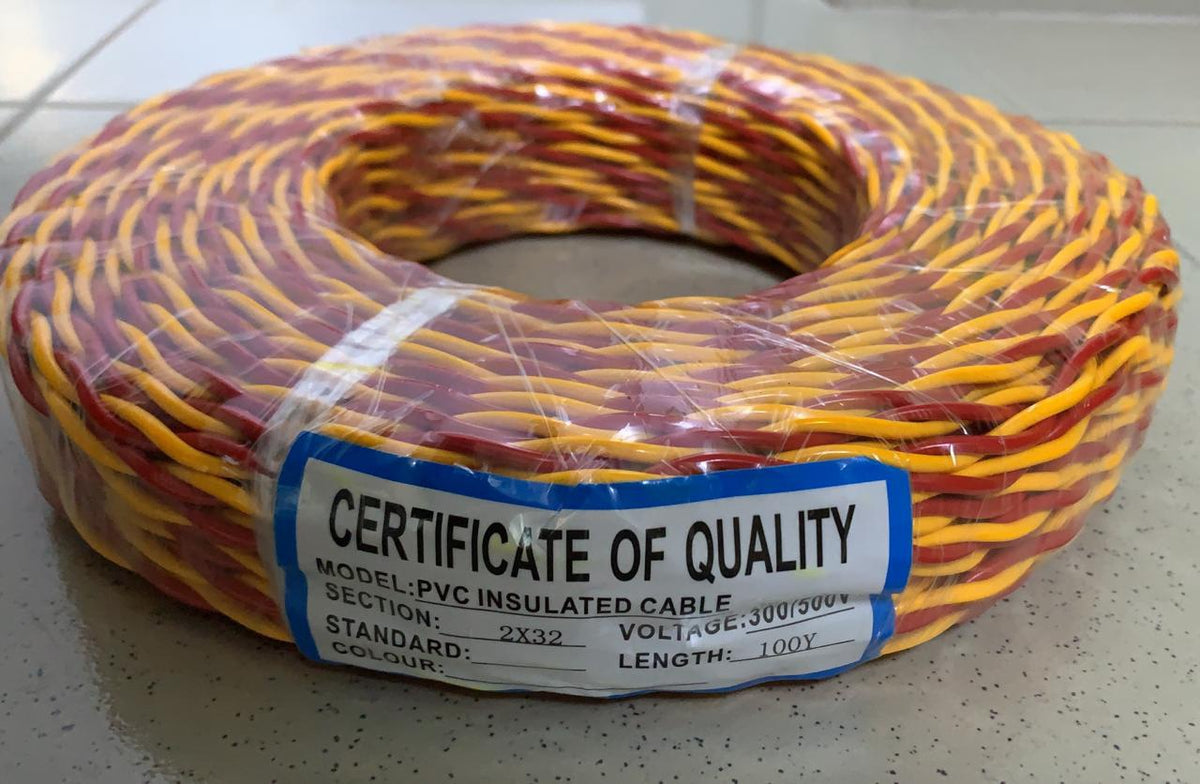 Cable Twisted Flex RED/ORANGE Roll 2X32X100YDS