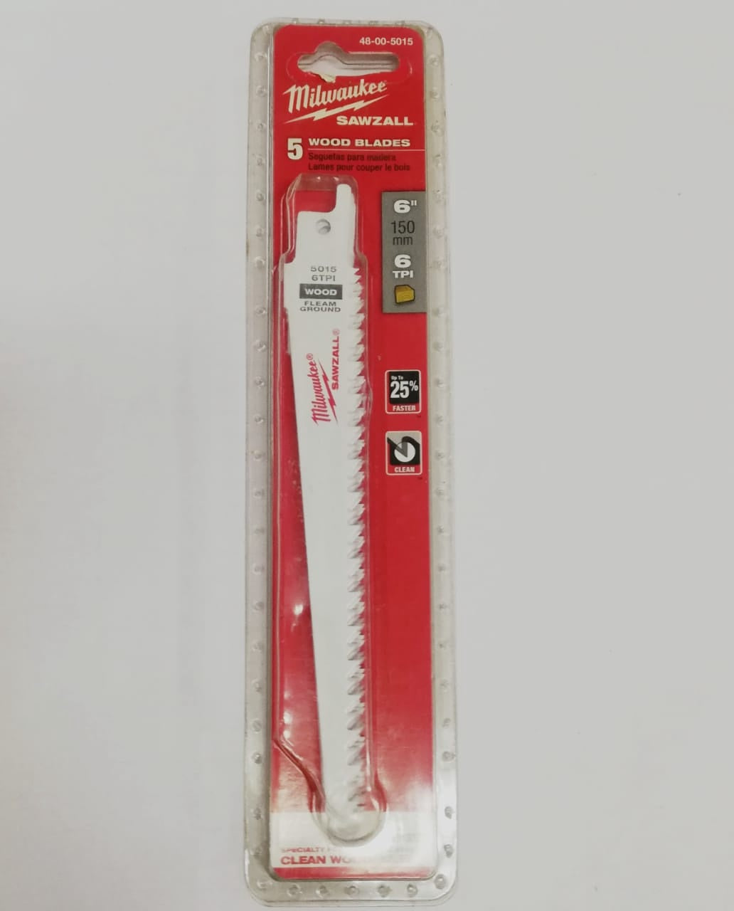 MILWAUKEE Blade Sawzall 6" 5PCS 48-00-5015 Wood