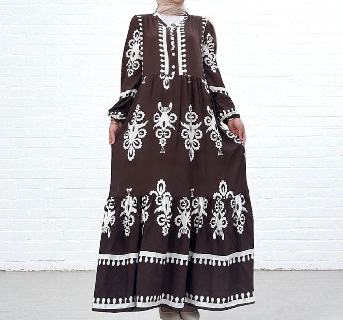Dress Casual Print Navy / Brown