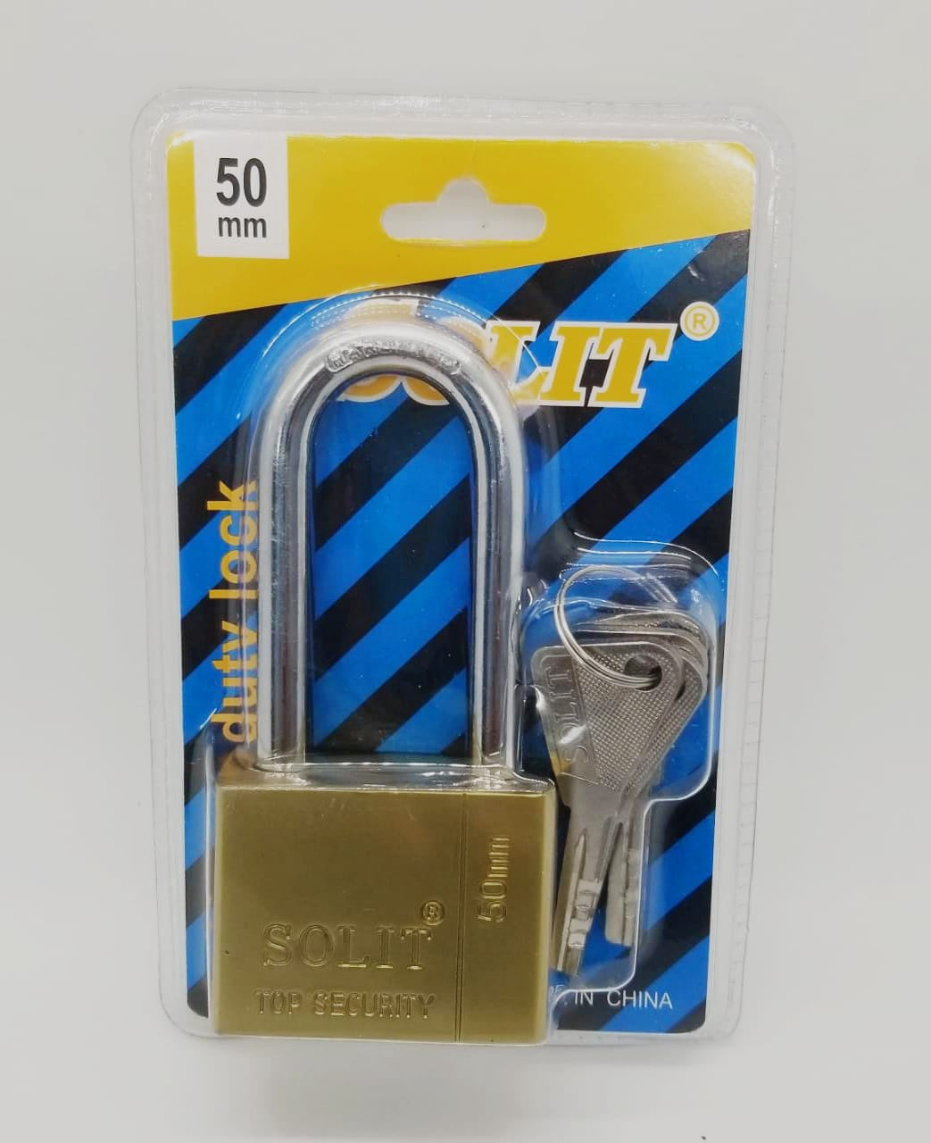 SOLIT Padlock 50MM Long Shackle Brass