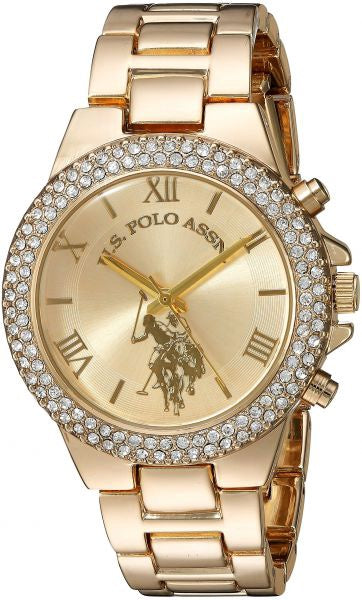 US POLO ASSN. Watch Women U.s. Polo Assn. GOLD-TONE ANALOG-QUARTZ with Alloy Strap 8 USC40032AZ