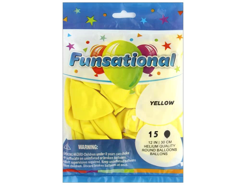 Party Balloons Funsational 12" 30CM 15PCS Pack Helium Quality Round