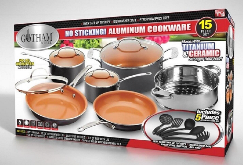 GOTHAM STEEL Pot Set 15PCS Copper