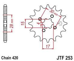 JT M/CYCLE Sprocket JTF253.14 Front C70