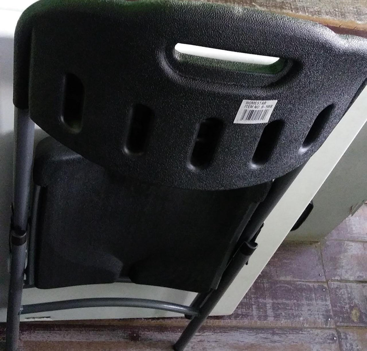 HOMESTAR Chair Plastic Black Folding 0-1WB