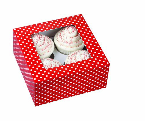 WILTON Baking Cupcake Boxes 3PCS 6.25"X6.25"X3" Holds 4 Cupcakes 415-0575