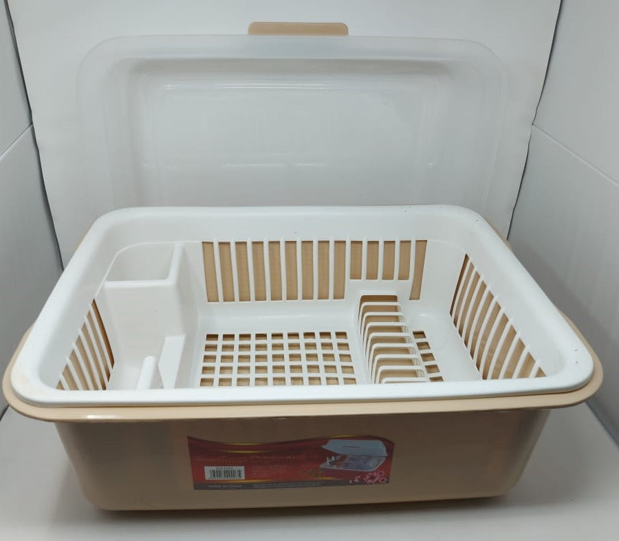 Dish Rack 1 Layer with Cover Plastic 6204 Boutique Cupboard Large