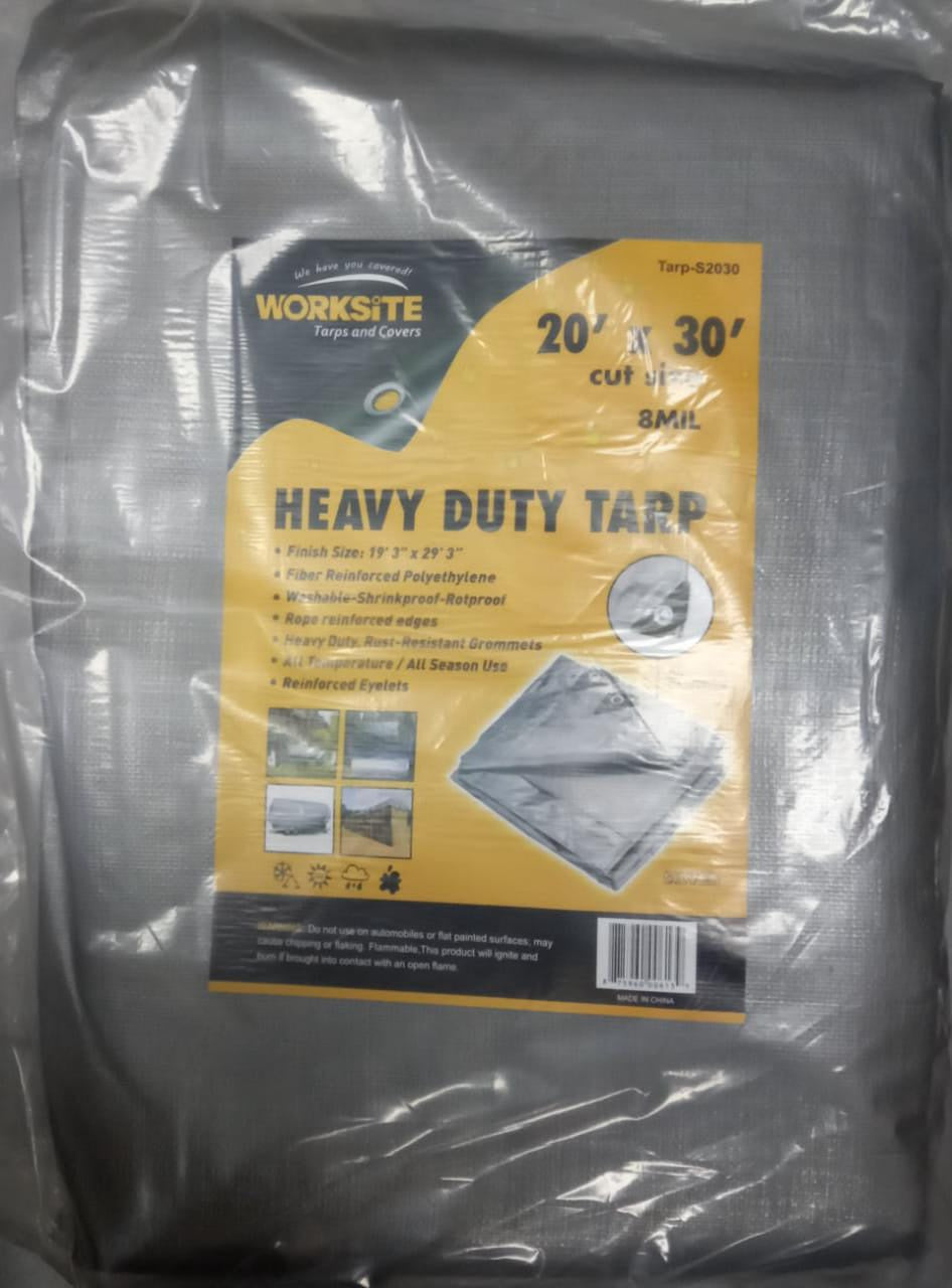 WORKSITE Tarpaulin Silver 20' X 30' TARP-S2030 Heavy Duty