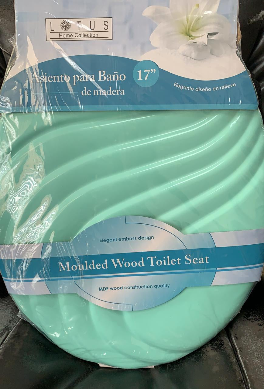 LOTUS Toilet Seat Wood #LT-7052G W/WAVE Green