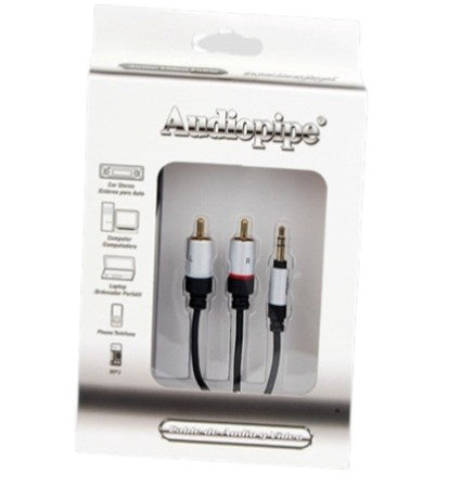 AUDIO PIPE Lead 1 3.5MM Male Stereo to 2 Rca Male 6' AIQ-S35RCA-6
