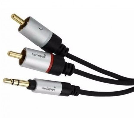 AUDIO PIPE Lead 1 3.5MM Male Stereo to 2 Rca Male 6' AIQ-S35RCA-6