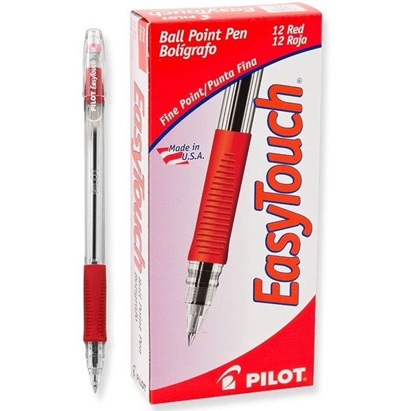 PILOT Stationery Pen Easytouch Ball Point Fine Red 12PCS Box