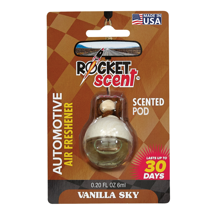 AROMAR Rocket Scent Car Air Freshener Hang Scented Vanilla Sky B3623